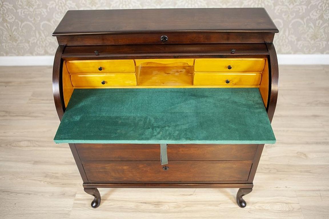 Early 20th-Century Biedermeier Brown Oak Secretary Desk For Sale 2