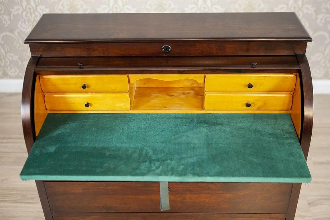 Early 20th-Century Biedermeier Brown Oak Secretary Desk For Sale 3