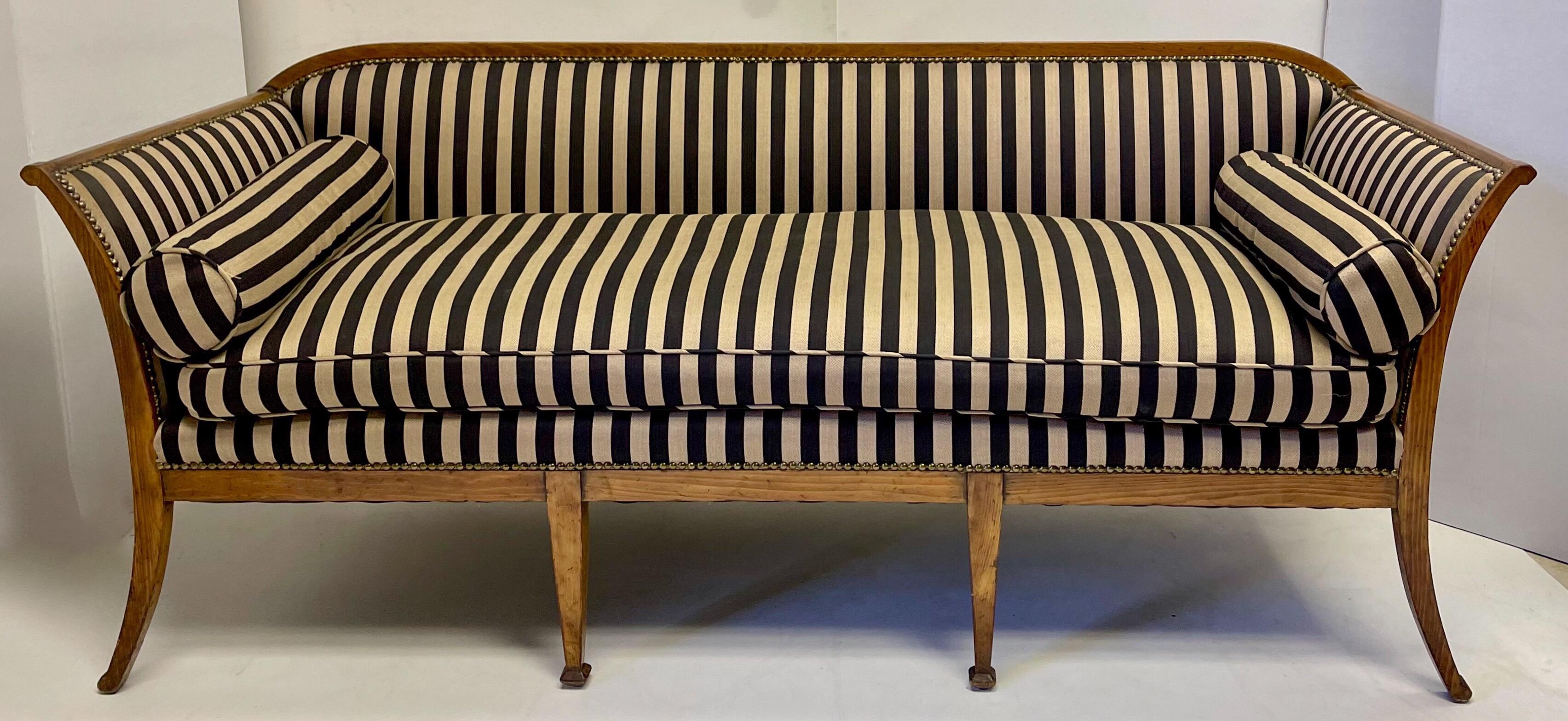 Early 20th Century Biedermeier Style Carved Fruitwood Italian Sofa 1