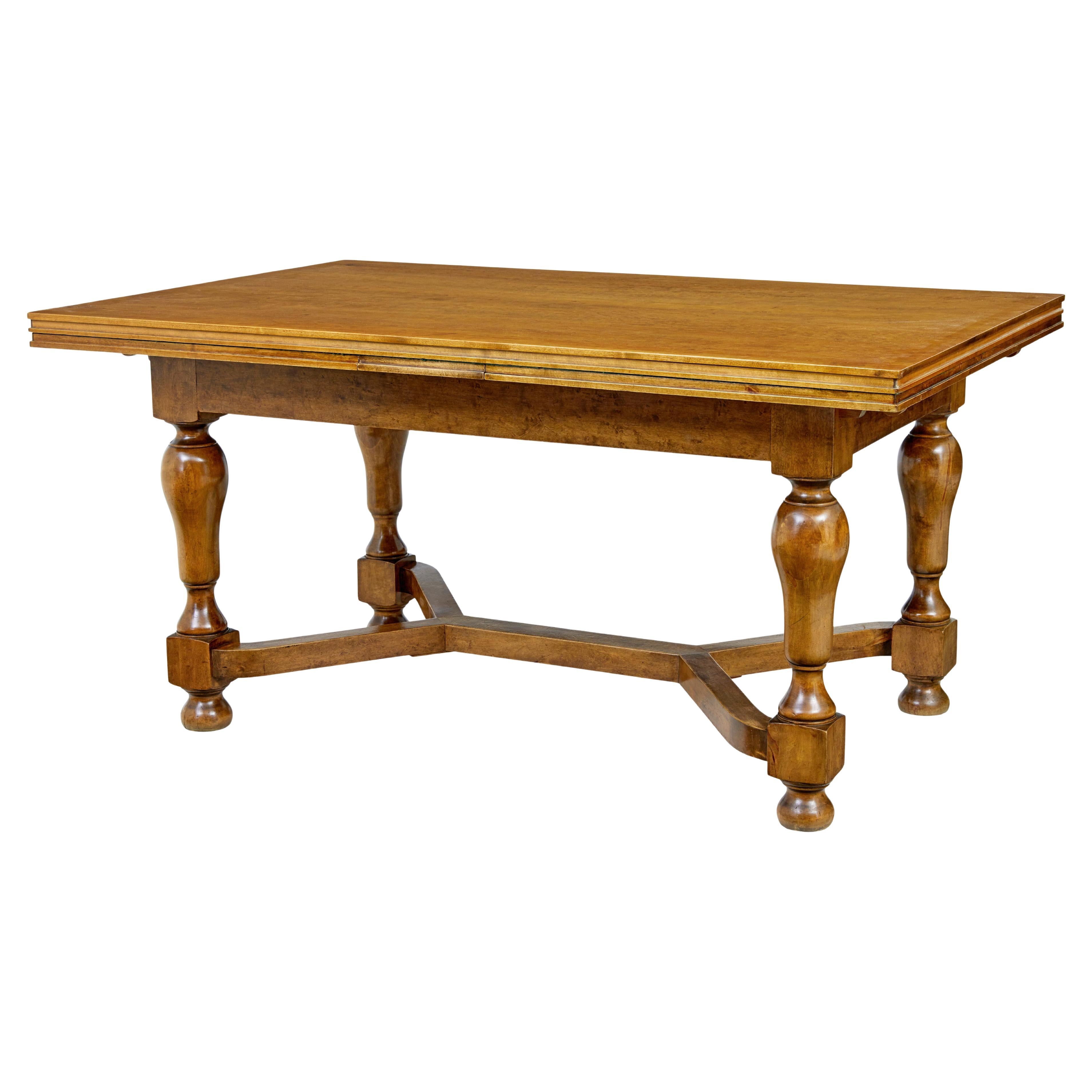 Early 20th Century Birch Extending Dining Table For Sale