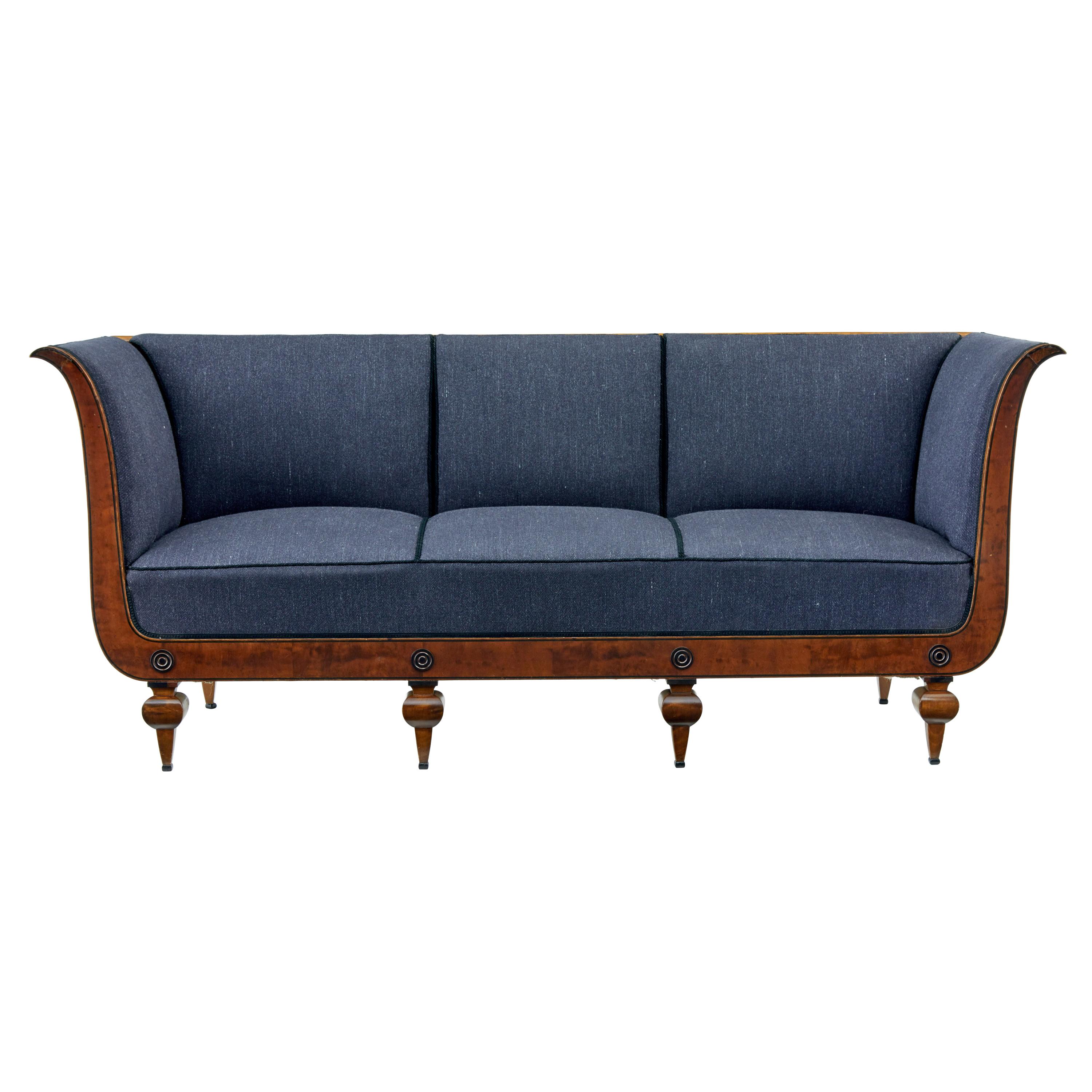 Early 20th Century Birch Sofa Attributed to David Blomberg