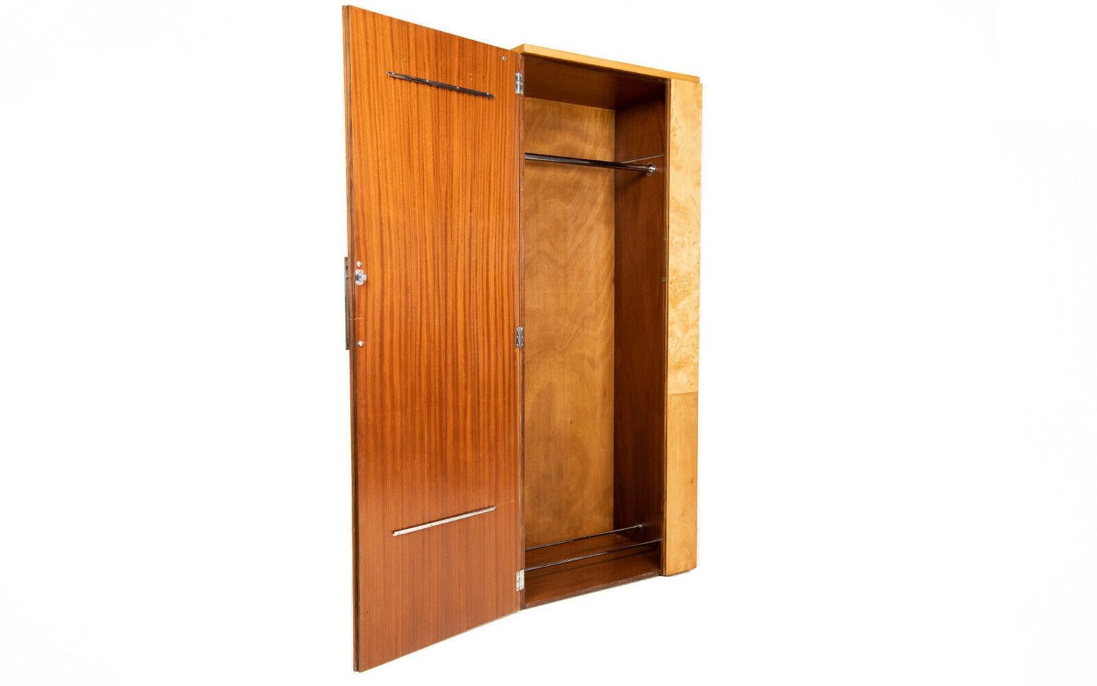 Early 20th Century Birdseye Maple and Walnut Wardrobe, 1930 In Good Condition In STOKE ON TRENT, GB