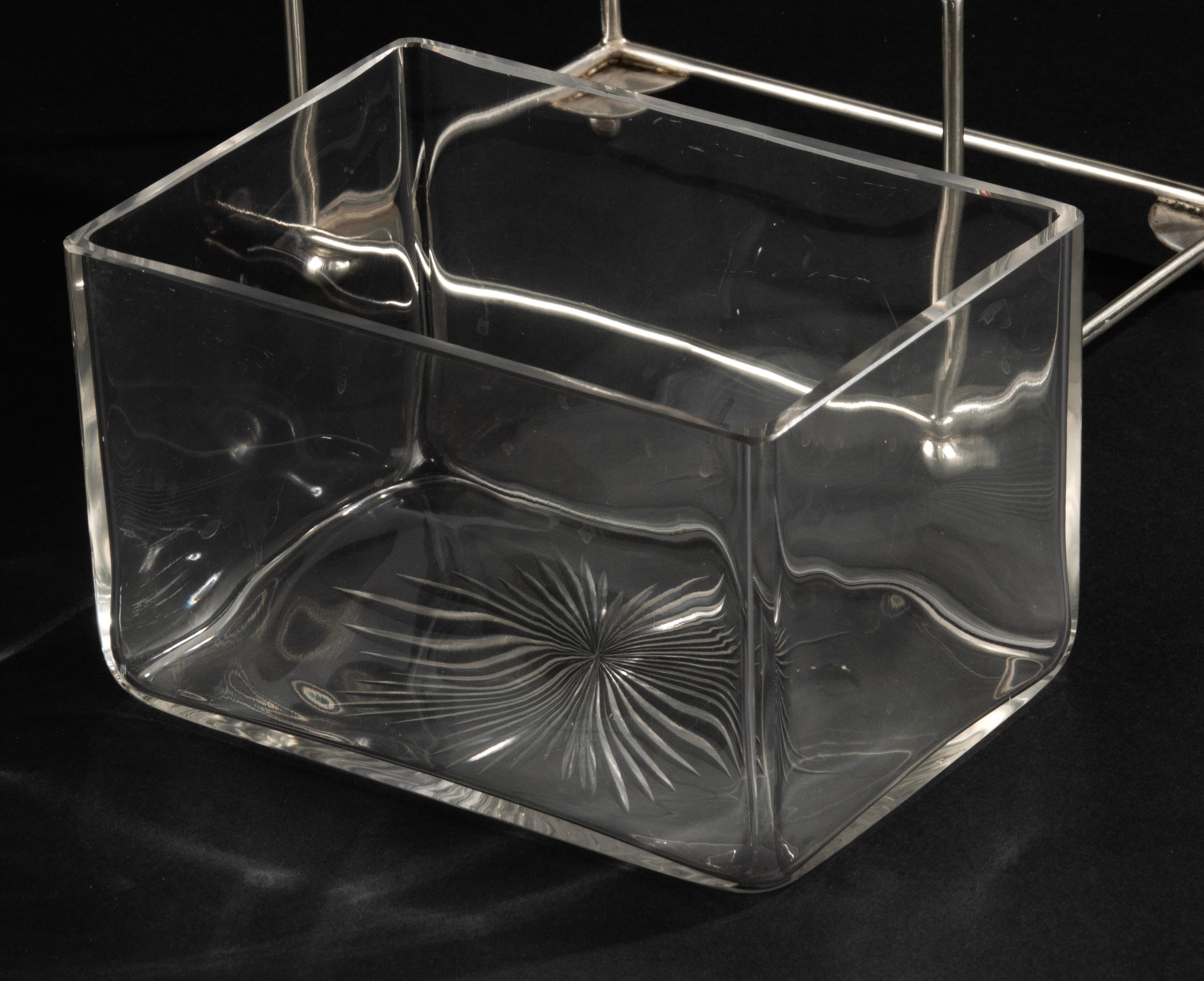 Biskuitglas des frühen 20. Jahrhunderts – versilbert und mit Kristall  im Angebot 3
