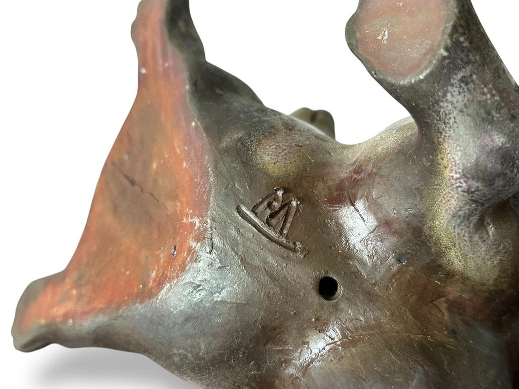 Escultura de perro de cerámica de loza Bizen de principios del siglo XX en venta 10