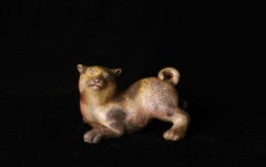 Early 20th Century Bizen Ware Ceramic Dog Sculpture