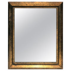 Antique Early 20th Century Black and Gold Framed Mirror