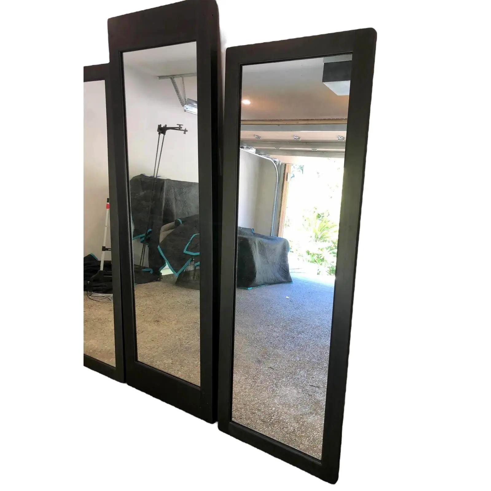 Early 20th Century Black Department Store Trifold Mirror. A great decorative wall element!