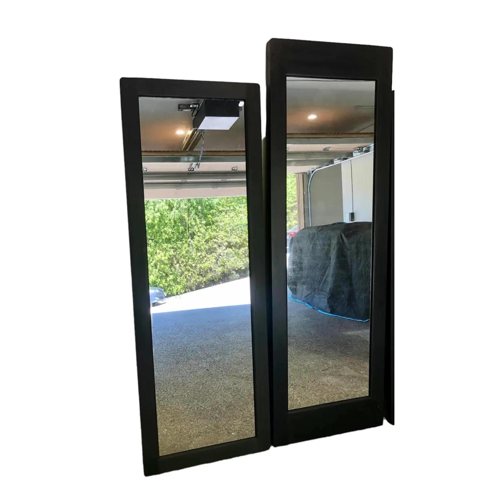 Mid-Century Modern Early 20th Century Black Department Store Trifold Mirror For Sale