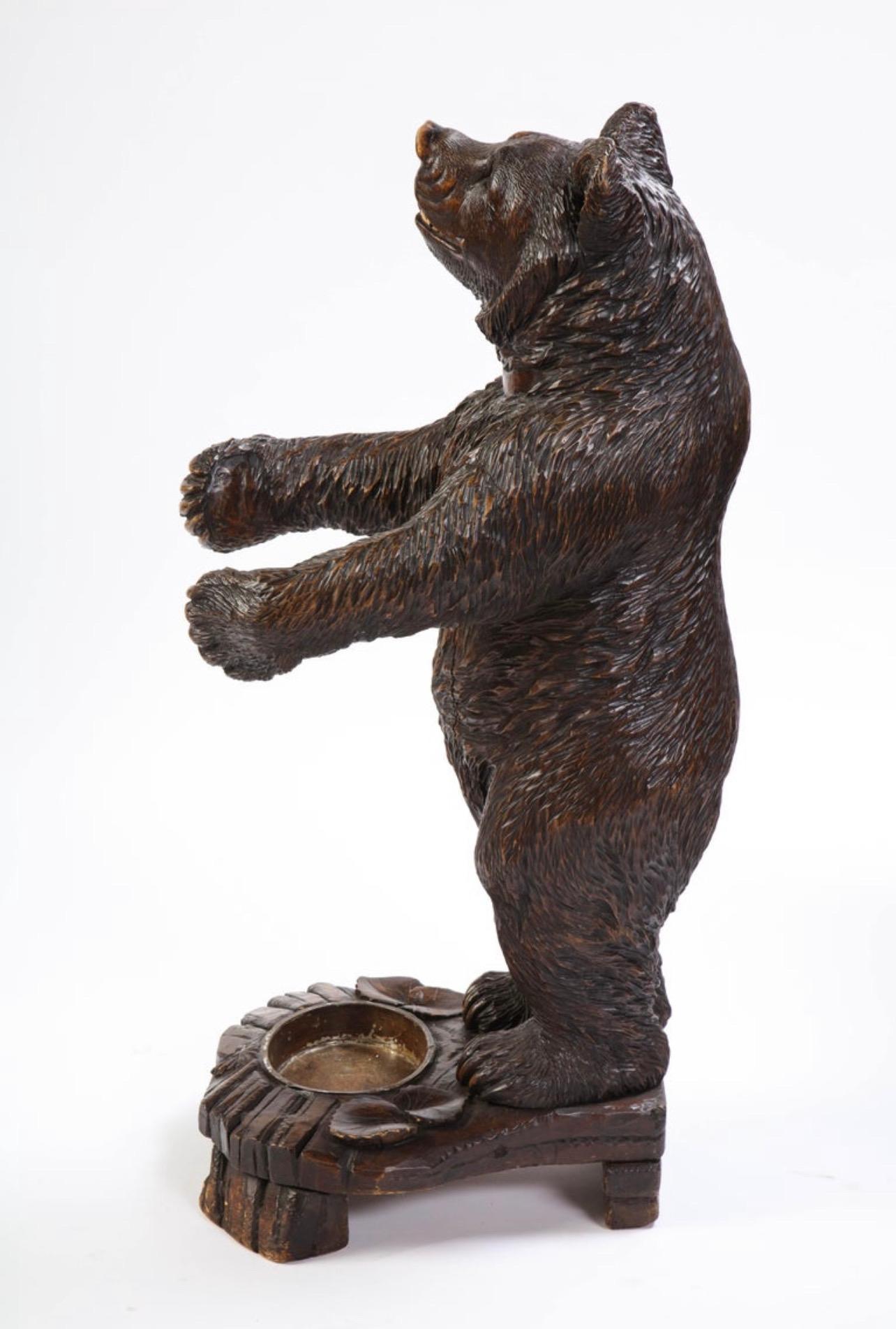 Swiss Early 20th Century 'Black Forest' Stick & Umbrella Stand Bear For Sale