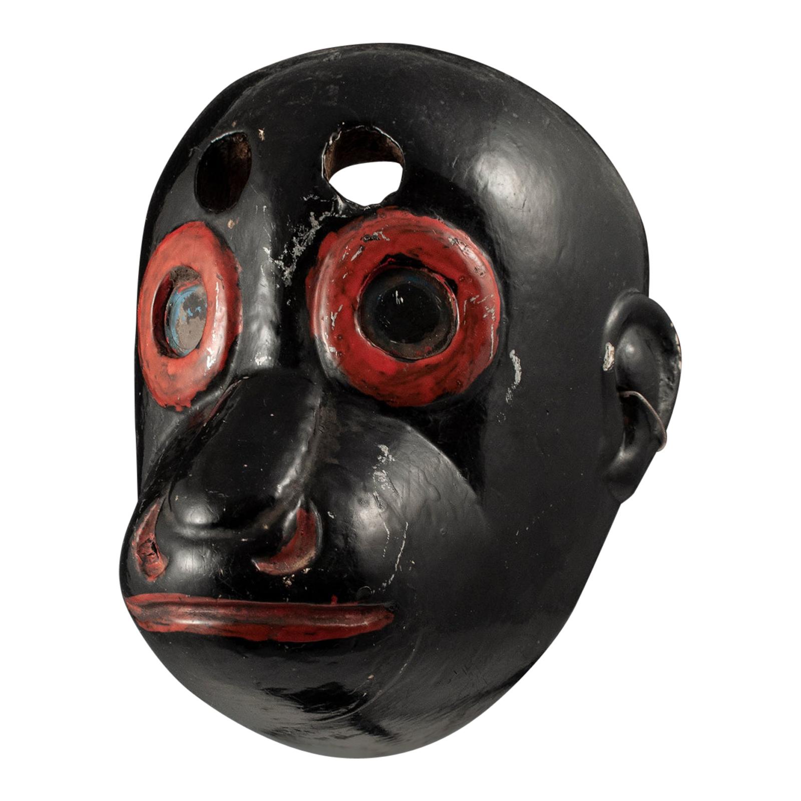 Early 20th Century Black Monkey Mask, Guatemala