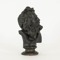 Early 20th Century Black Plaster Gaul Bust