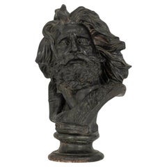 Early 20th Century Black Plaster Gaul Bust