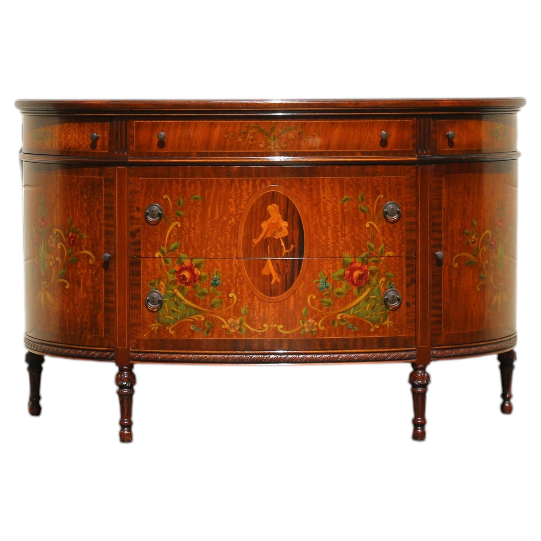 Early 20th Century Blackhawk Furniture Co. Louis XV Style Hand-Painted Sideboard