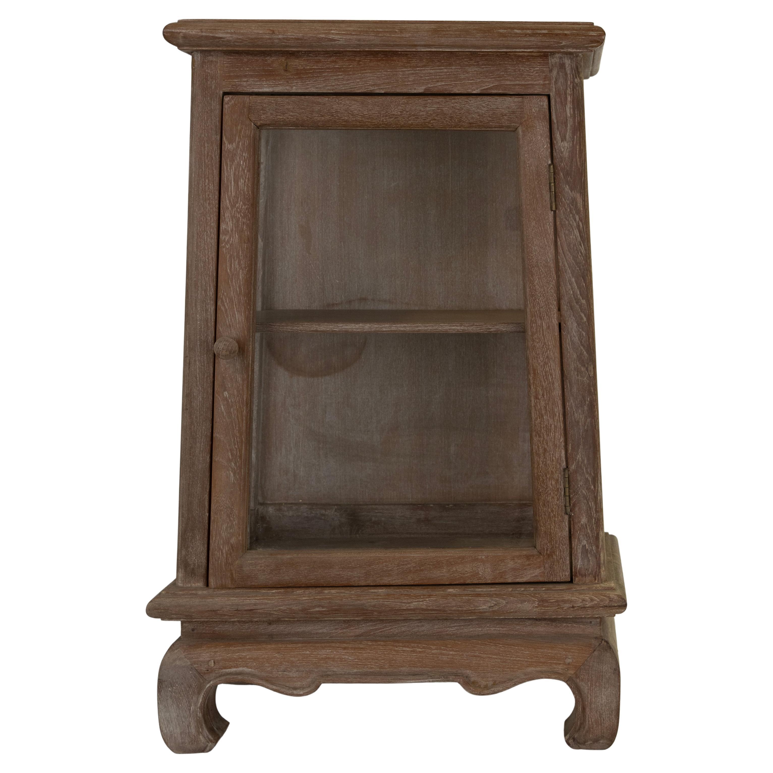 Early 20th Century Bleached Belgian Curiosity Cabinet For Sale