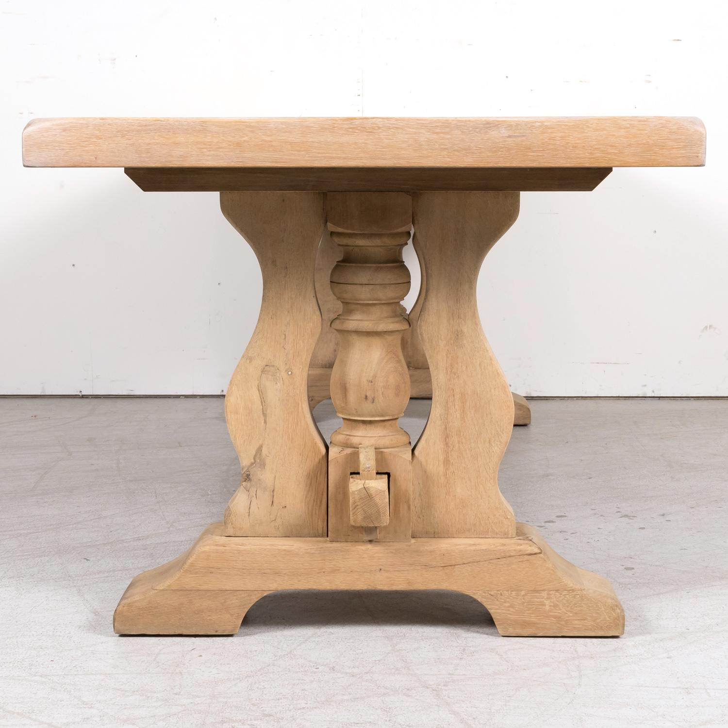 Early 20th Century Bleached Oak Antique French Monastery Table from Normandy For Sale 11
