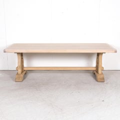 Early 20th Century Bleached Oak Antique French Monastery Table from Normandy