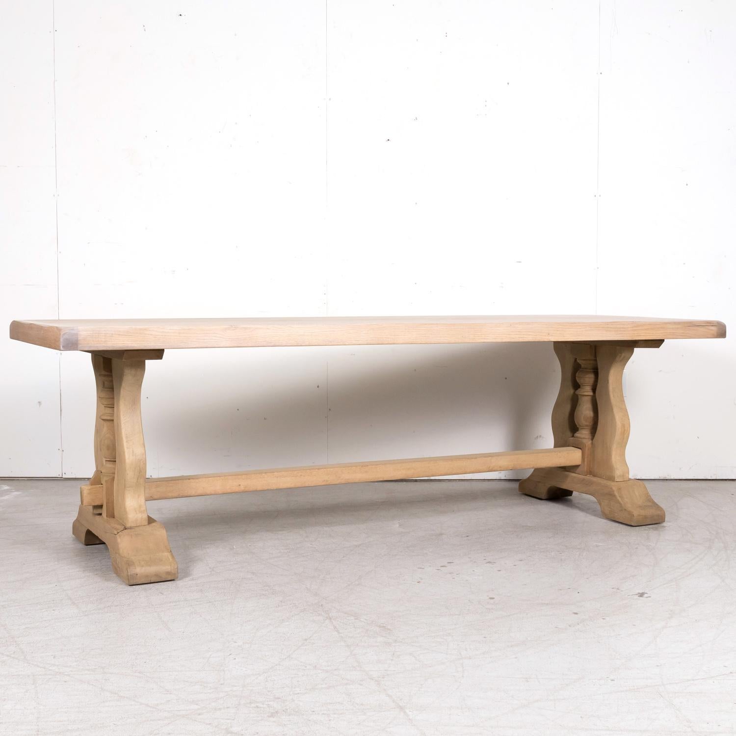 Early 20th Century Bleached Oak Antique French Monastery Table from Normandy For Sale 2