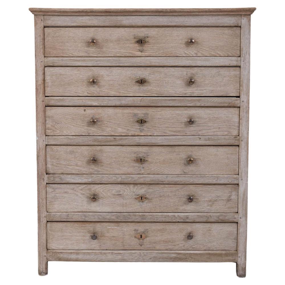 Early 20th Century Bleached Oak Chest Of Drawers For Sale
