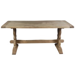 Early 20th Century Bleached Oak Refectory Table