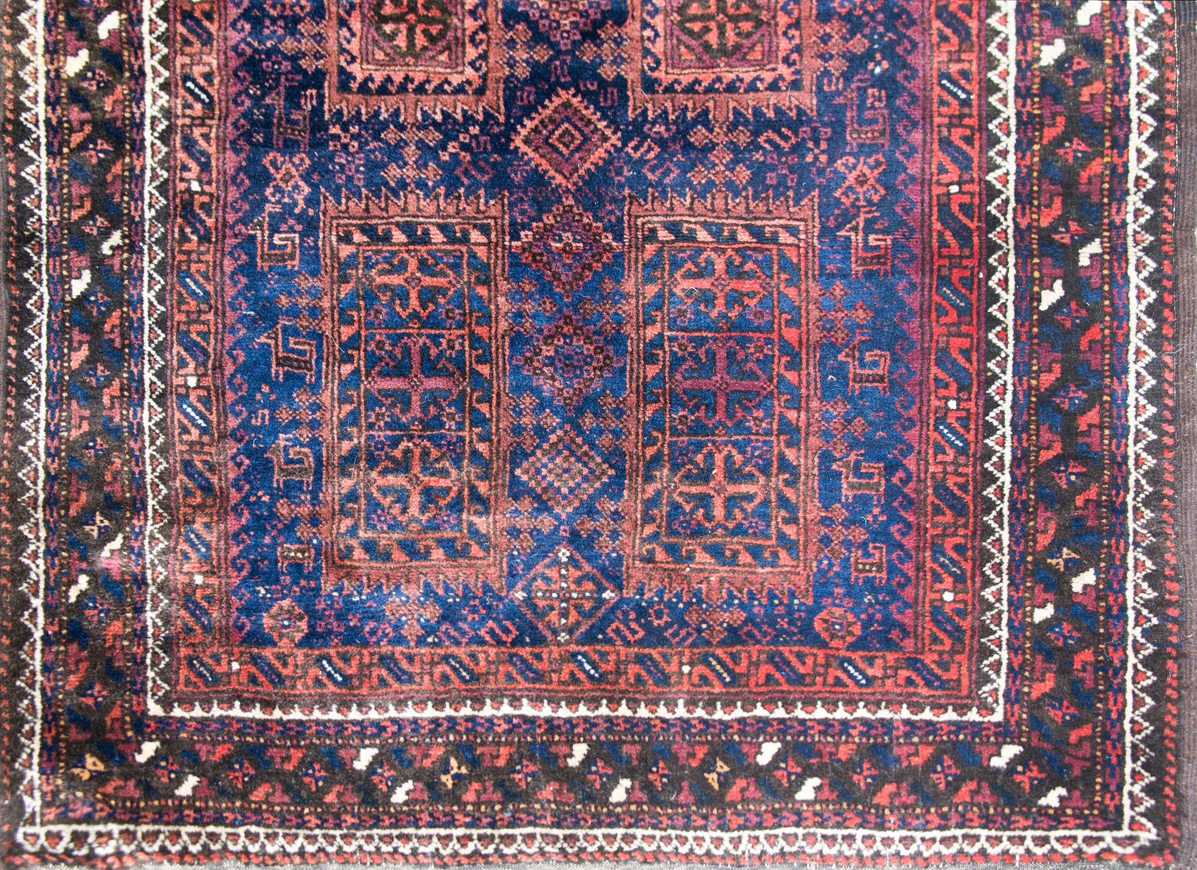 Wool Early 20th Century Bluchi Prayer Rug For Sale