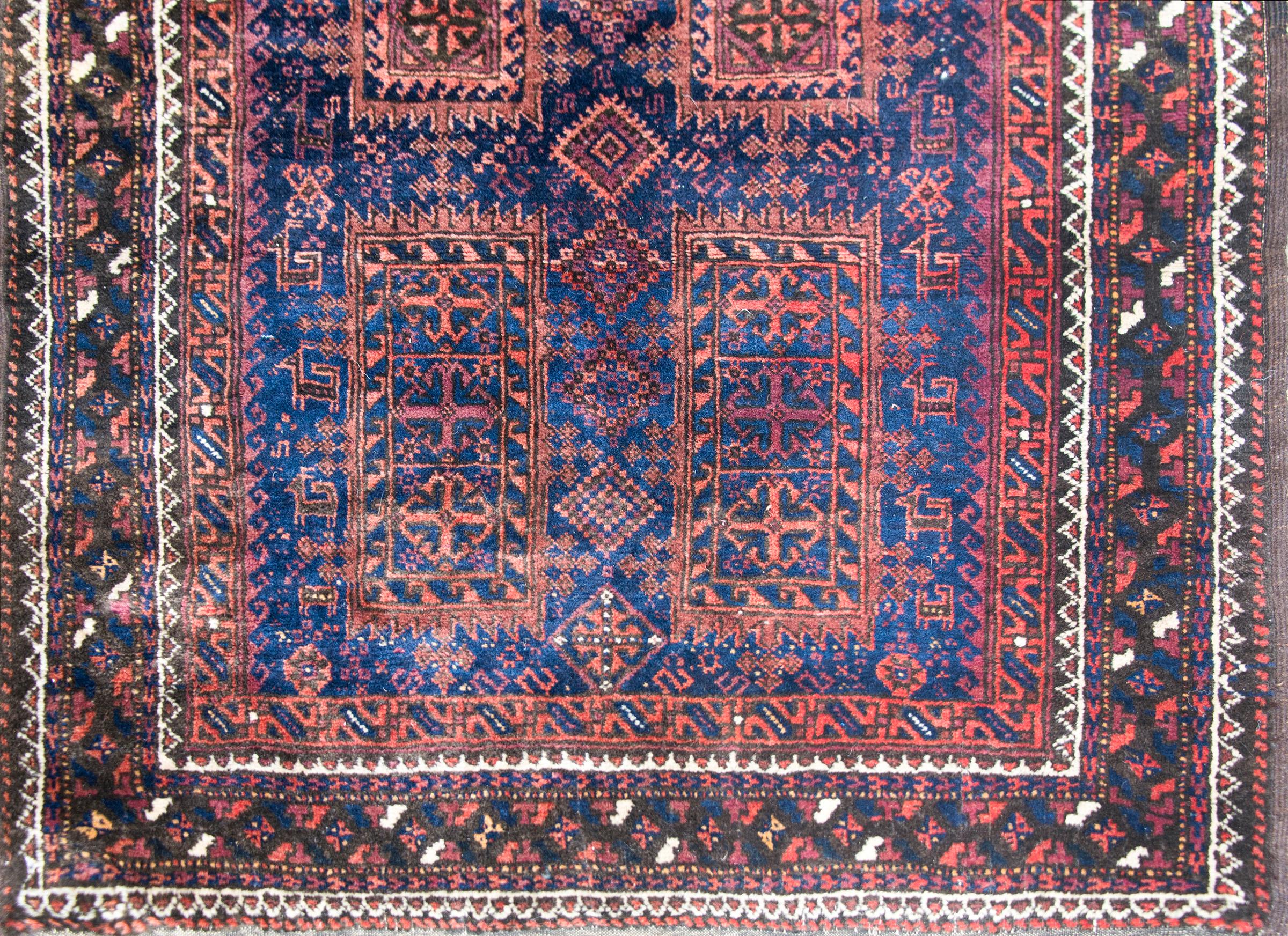 Wool Early 20th Century Bluchi Prayer Rug For Sale