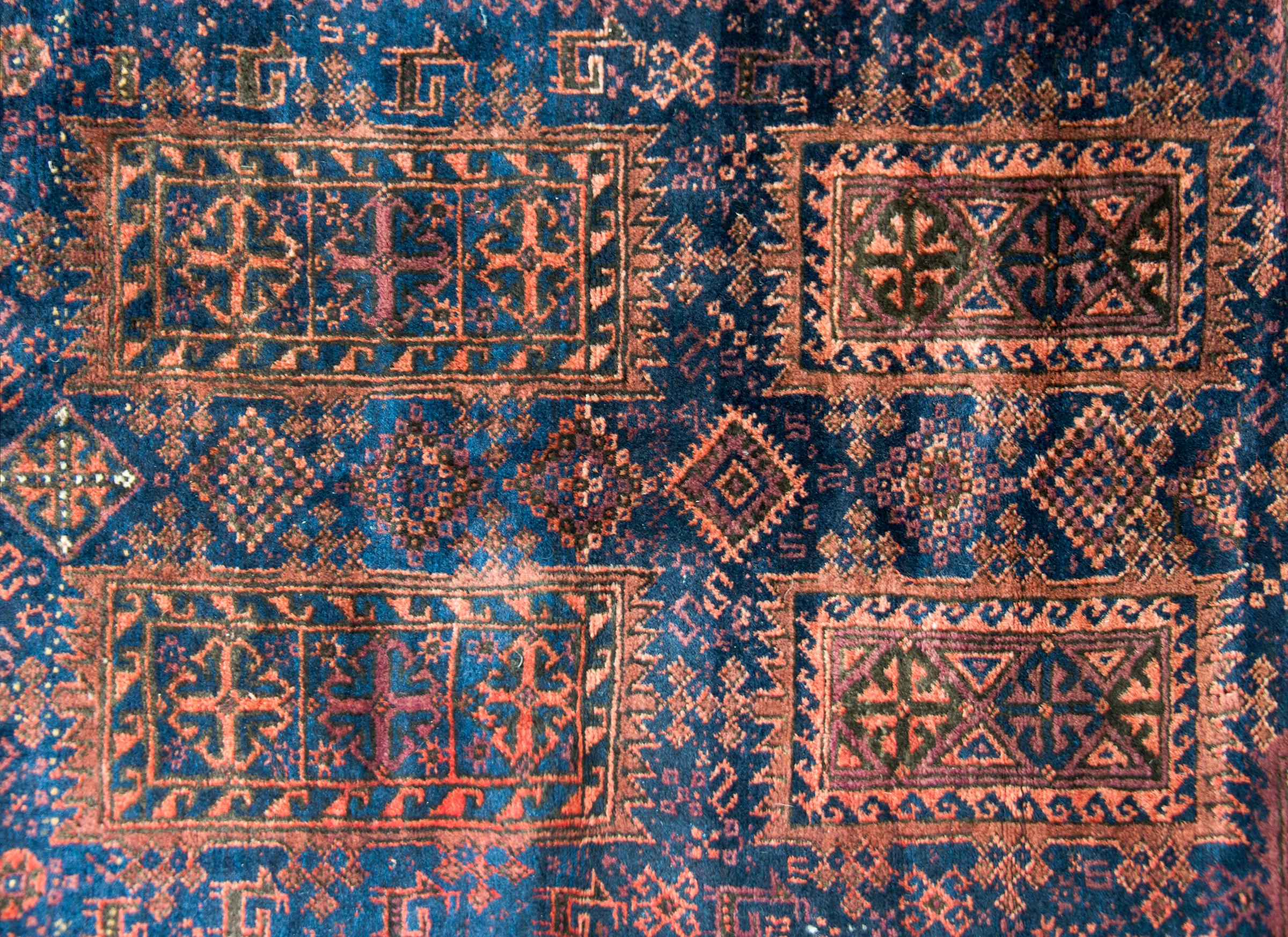 Tribal Early 20th Century Bluchi Prayer Rug For Sale