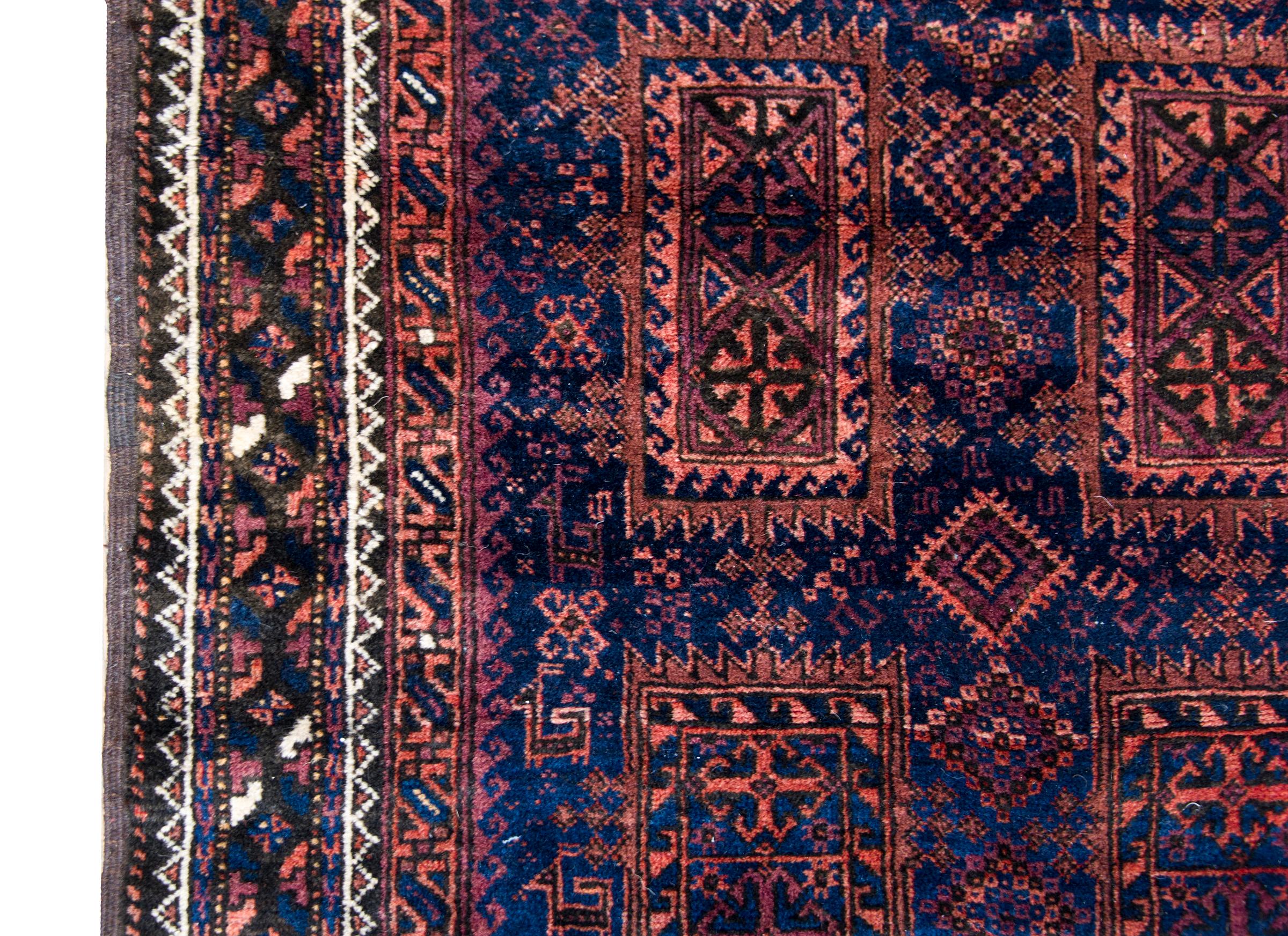 Hand-Knotted Early 20th Century Bluchi Prayer Rug For Sale