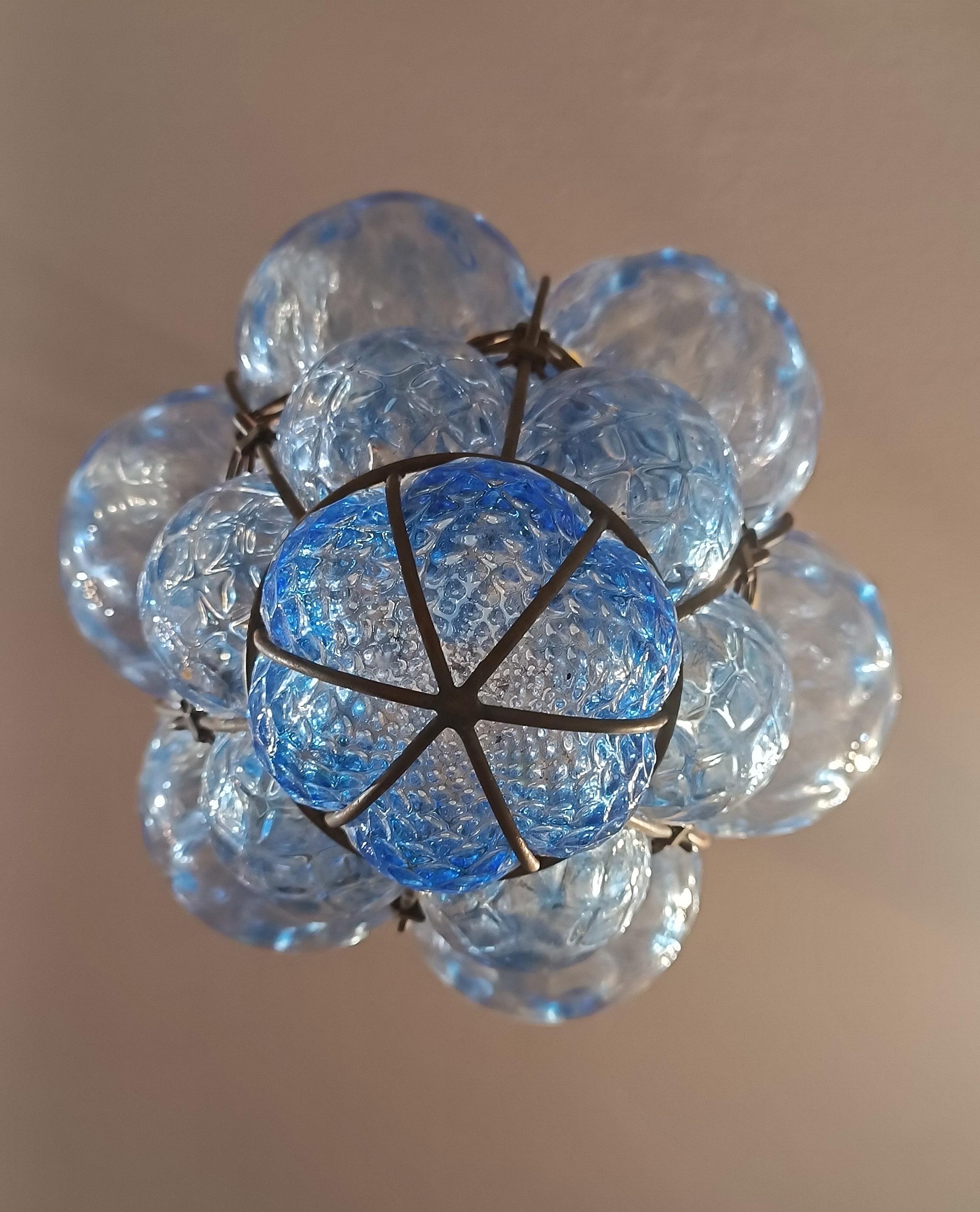 EARLY 20th CENTURY BLUE MURANO GLASS LAMP Bon état - En vente à Firenze, FI
