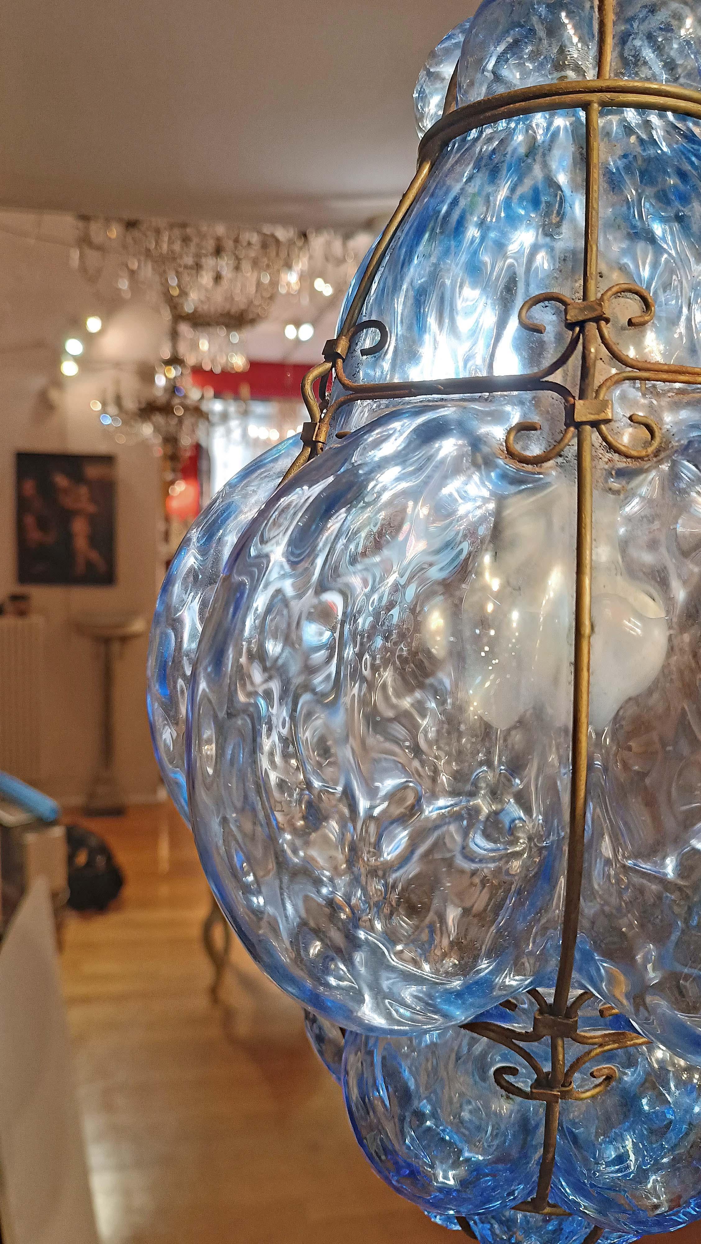 EARLY 20th CENTURY BLUE MURANO GLASS LAMP en vente 1