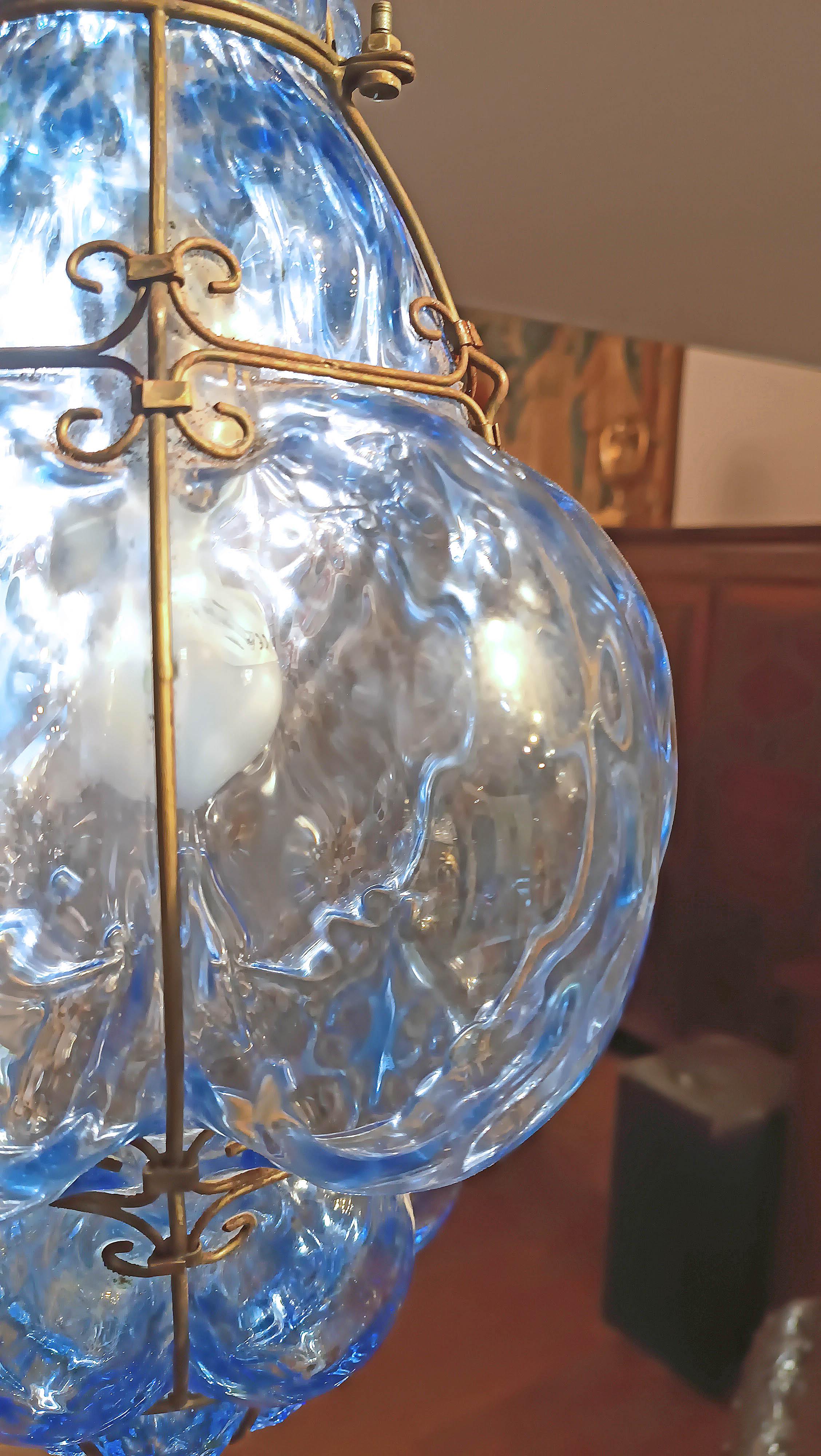 EARLY 20th CENTURY BLUE MURANO GLASS LAMP en vente 2