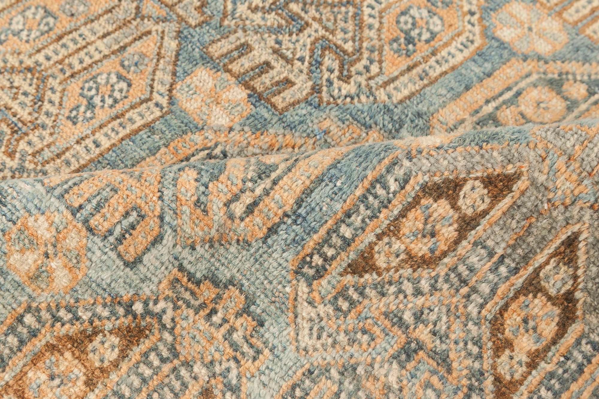 Early 20th century blue Persian Malayer handmade wool rug by Doris Leslie Blau
Size: 7'1