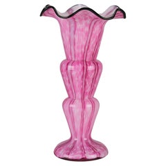 Vintage Early 20th Century Bohemian Blown Glass "Trefoil Vase" by Franz Welz