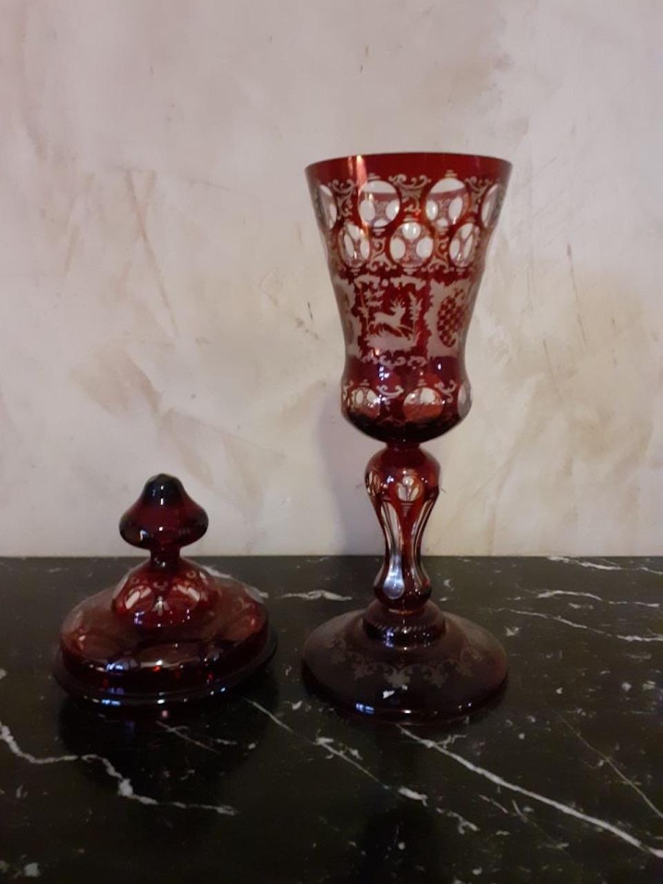 Czech Early 20th Century Bohemian Crystal Sweetmeat Vase, 1900s