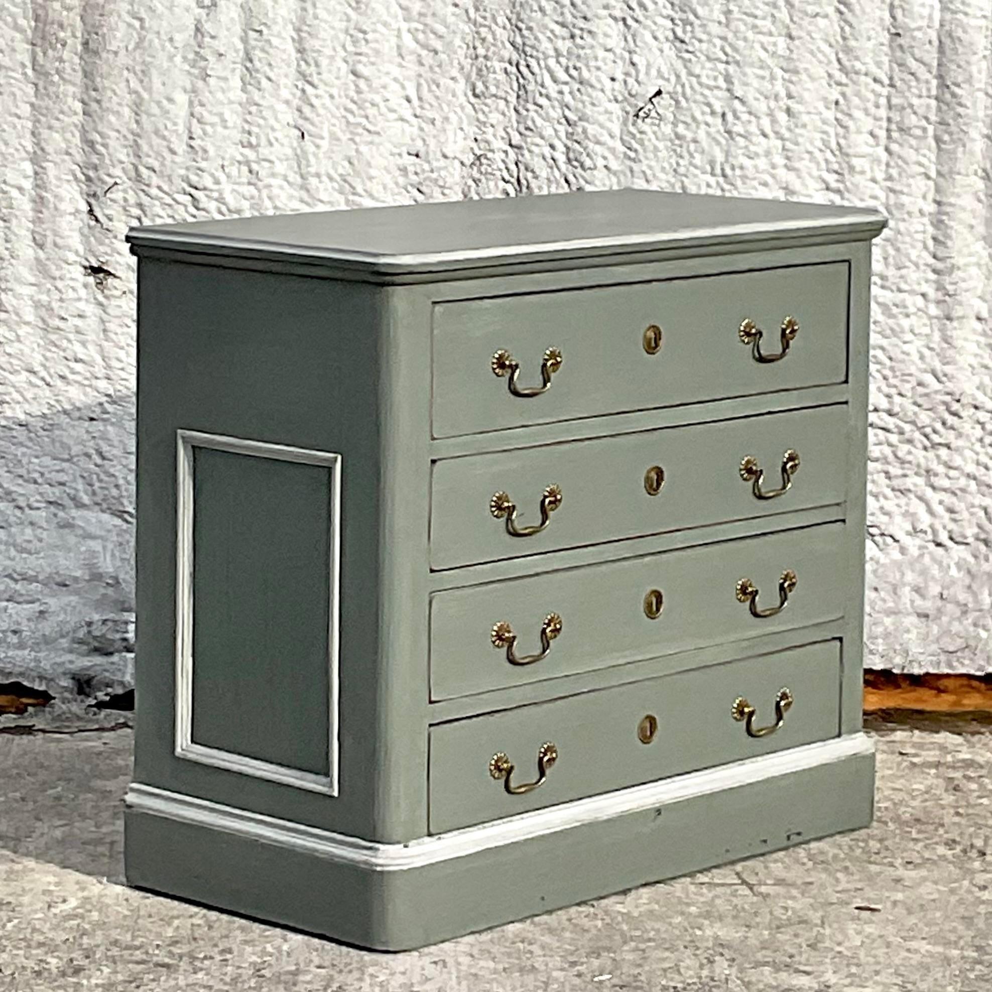 Swedish Early 20th Century Boho Painted Chest of Drawers For Sale