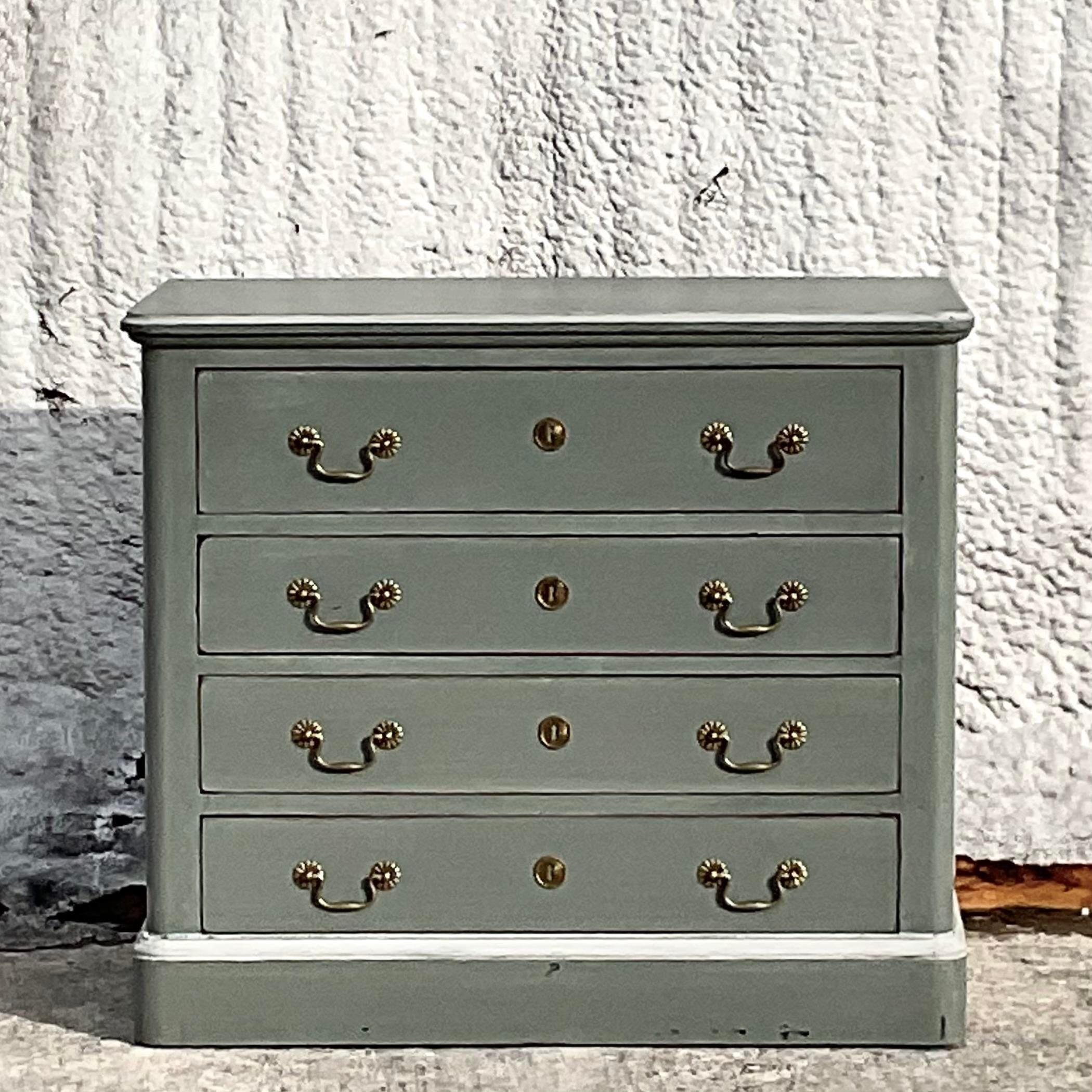 Early 20th Century Boho Painted Chest of Drawers For Sale 2