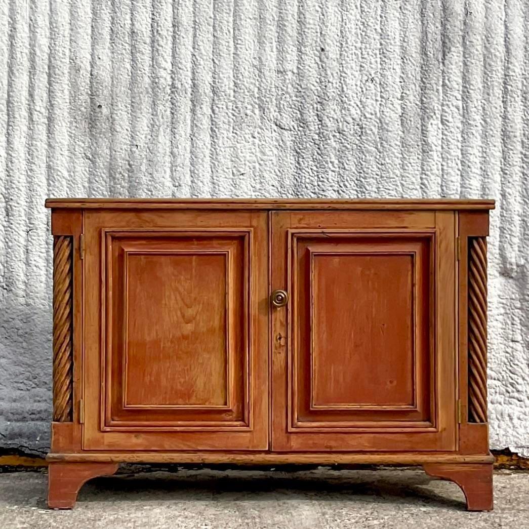 Rustic Early 20th Century Boho Primitive Sideboard For Sale