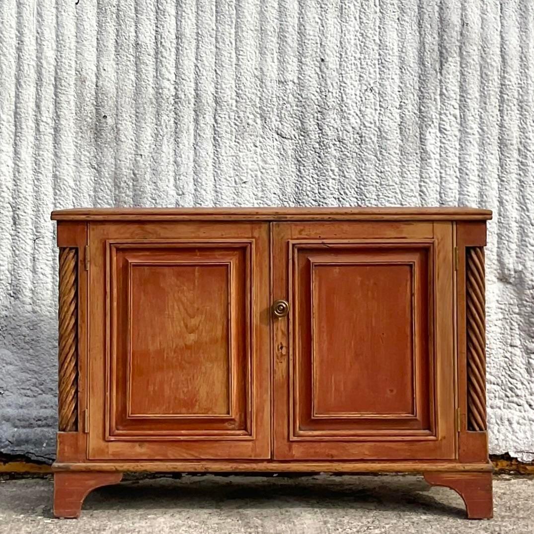Wood Early 20th Century Boho Primitive Sideboard For Sale