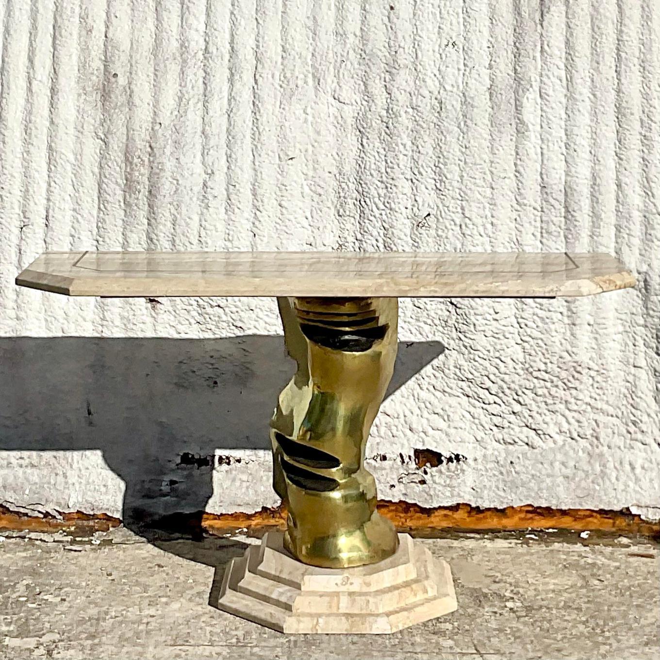Early 20th Century Boho Table Console In Good Condition For Sale In west palm beach, FL