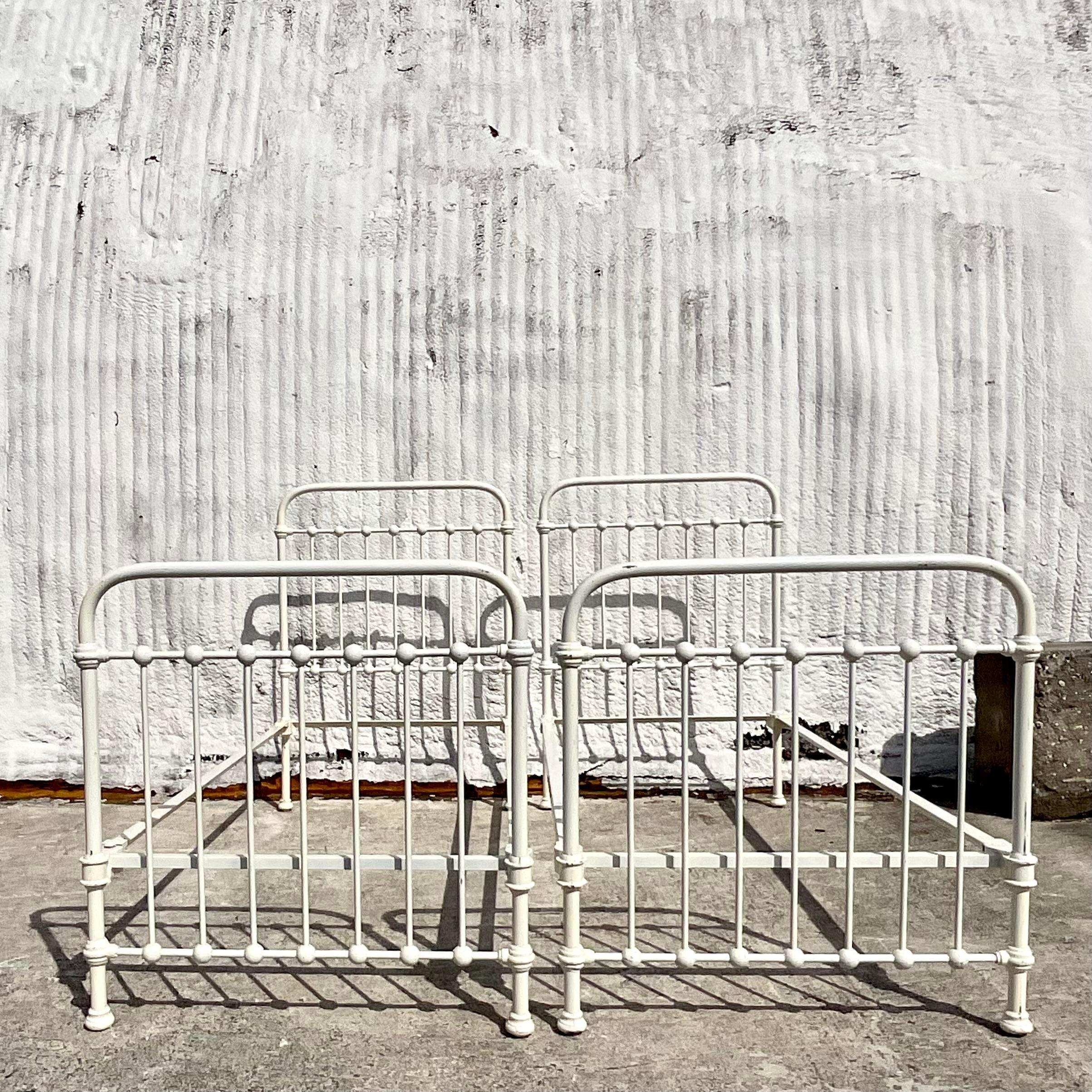 antique cast iron twin bed frame