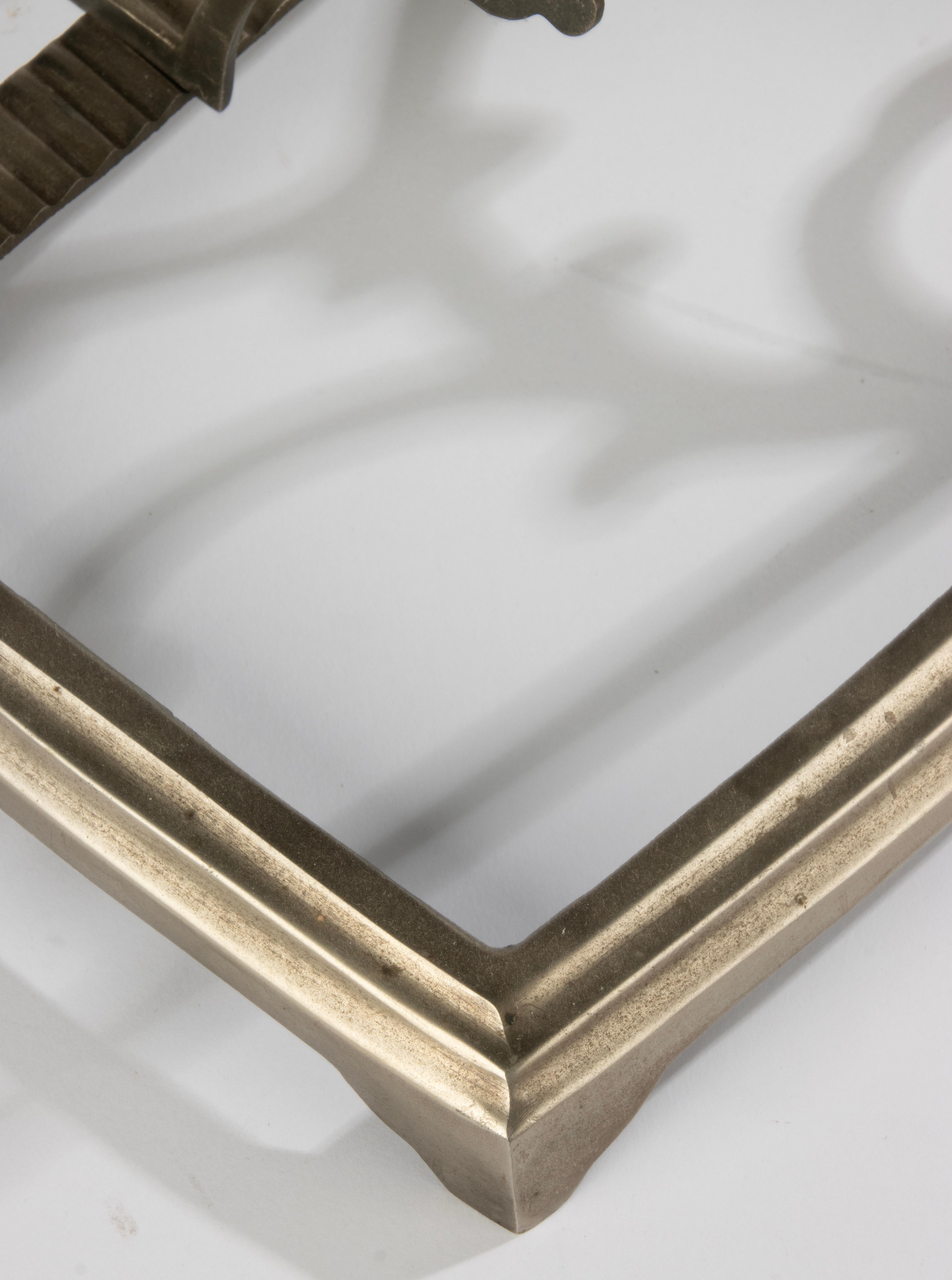 Early 20th Century Book Stand - Nickel-plated Brass - Geometric Scroll Motifs 5