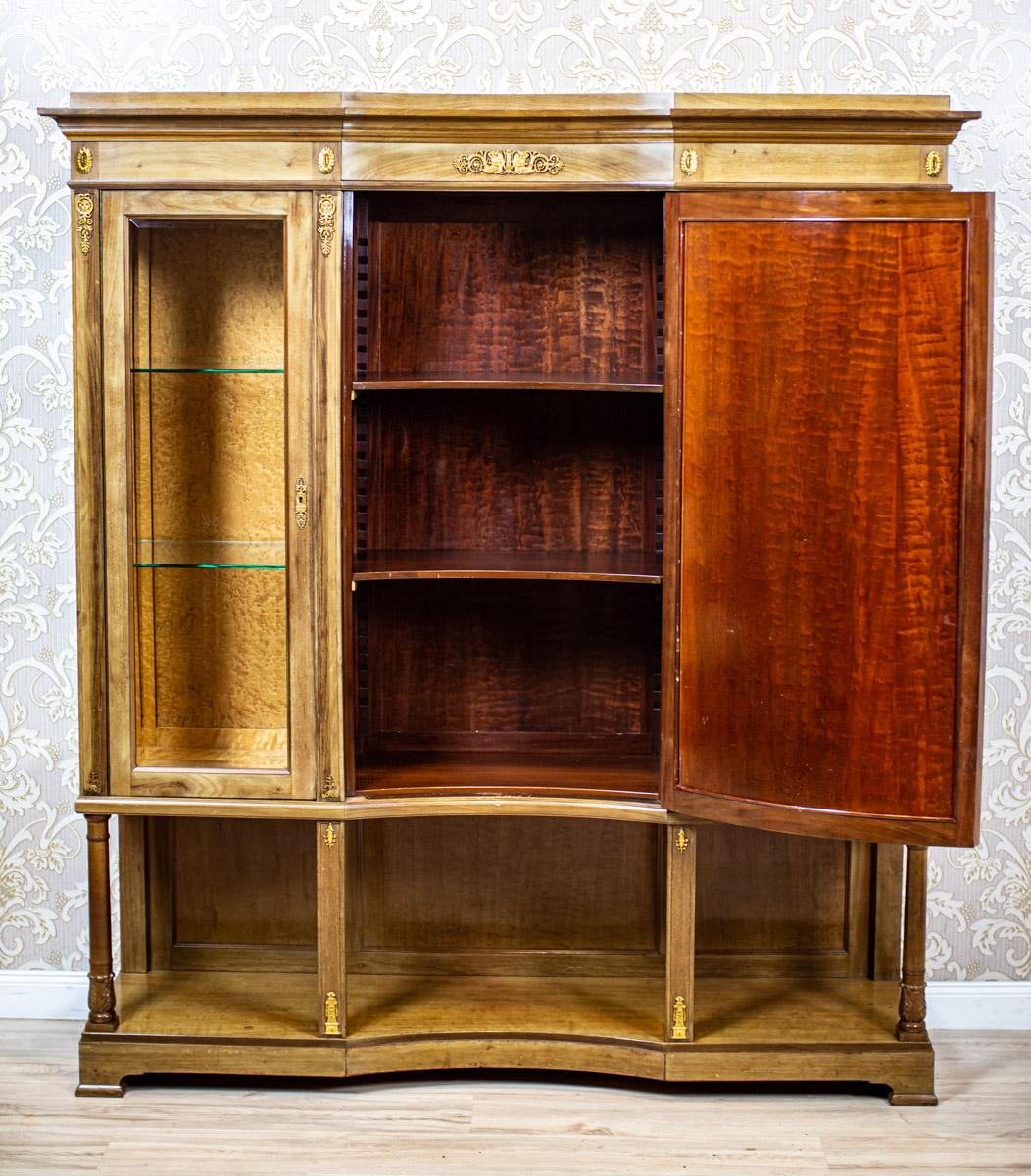 European Early 20th-Century Bookcase in the Empire Type with Brass Appliques For Sale