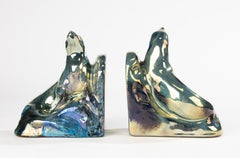 Early 20th Century Bookends - Rambervilliers - Glazed Stoneware - Seals