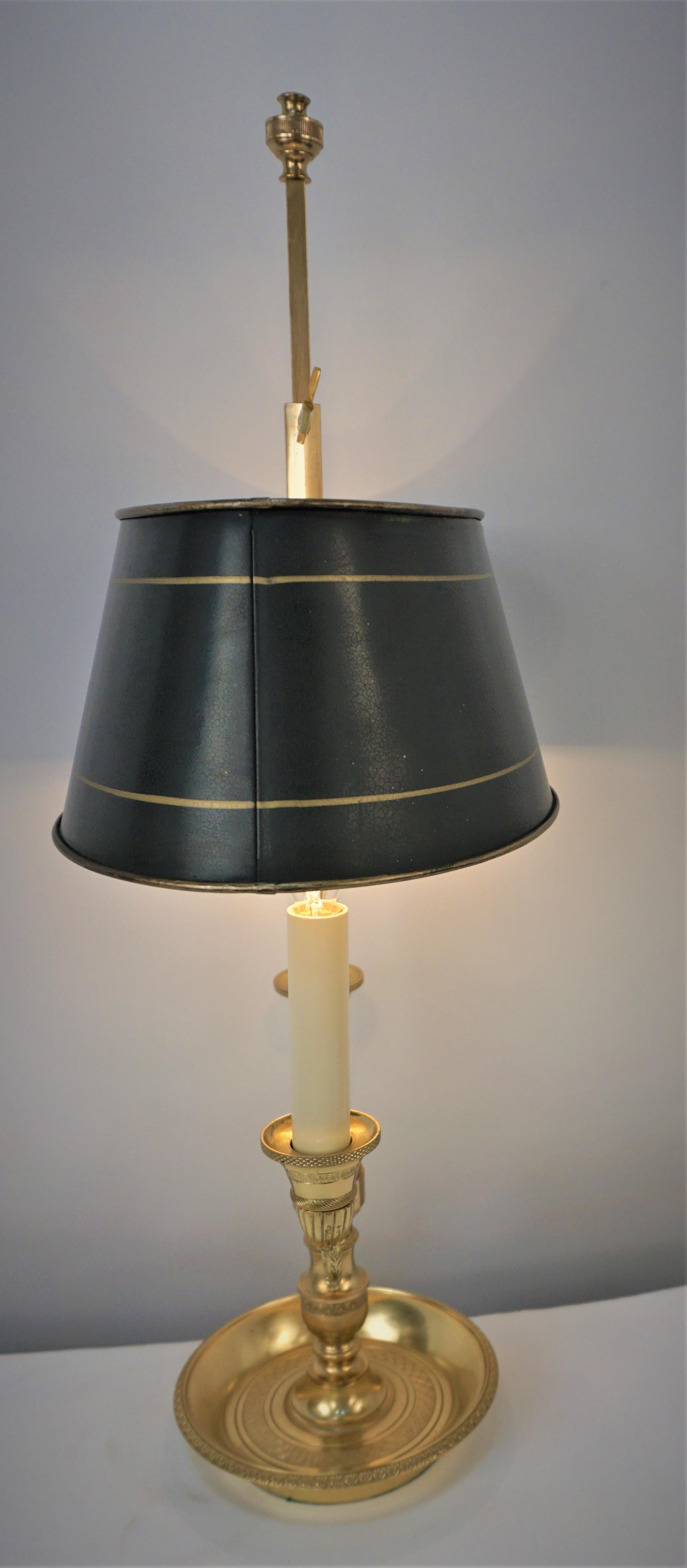 Bronze Lampe de bureau Bouillotte du début du 20e siècle en vente