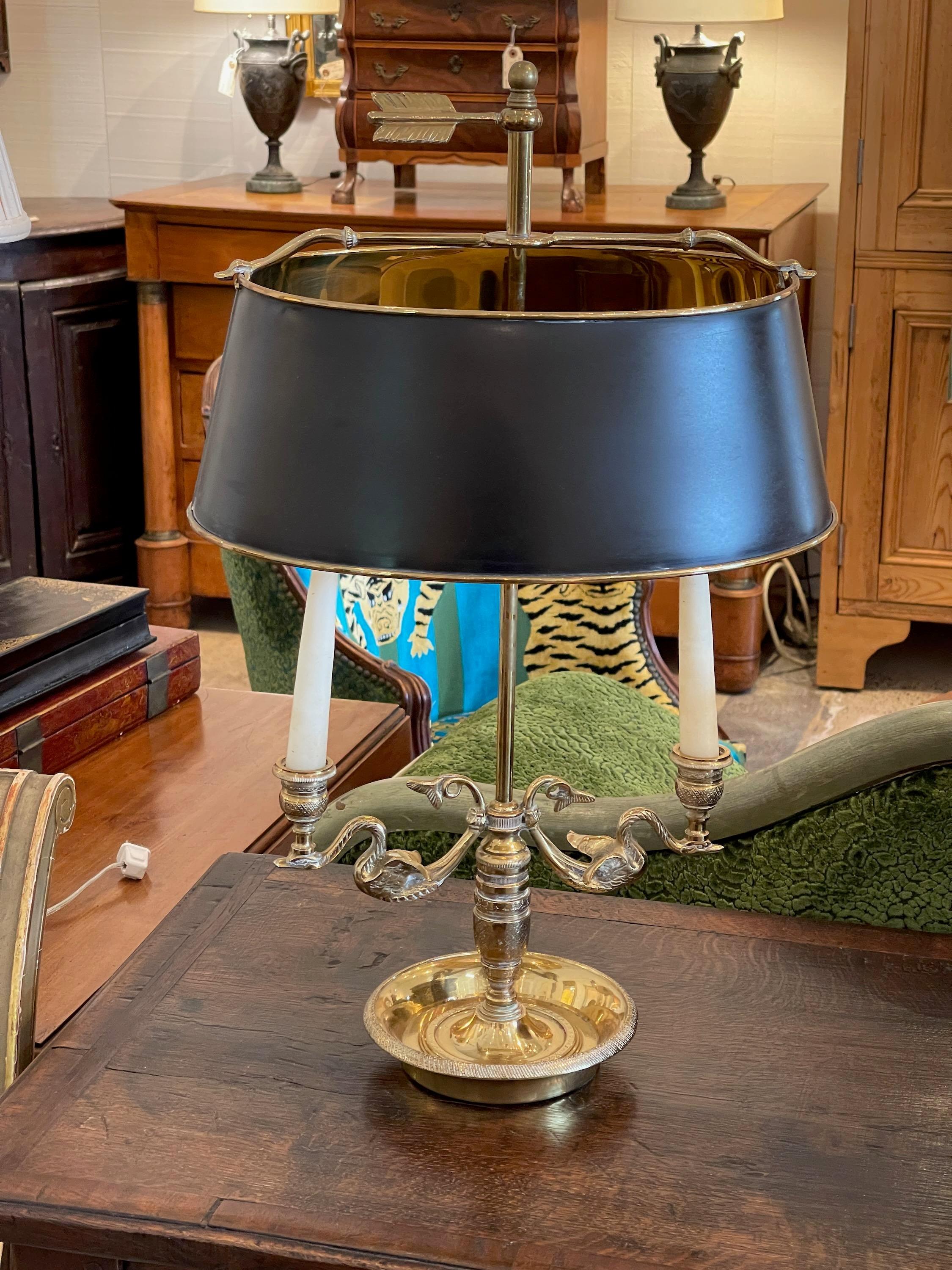 Early 20th Century Bouillotte Lamp With Candle Stick Arms For Sale 1