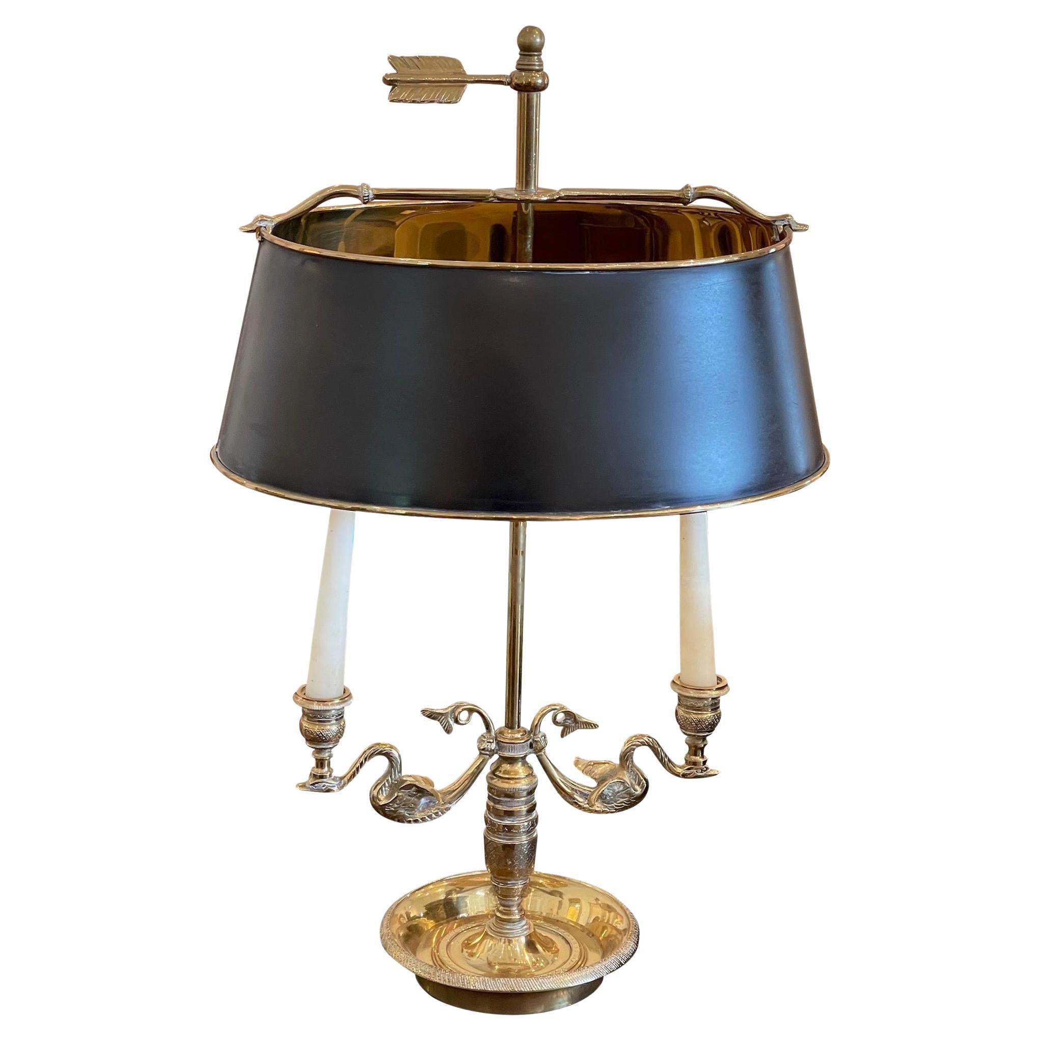Bouillotte-Lampe des frühen 20. Jahrhunderts mit Kerzenständer-Armen