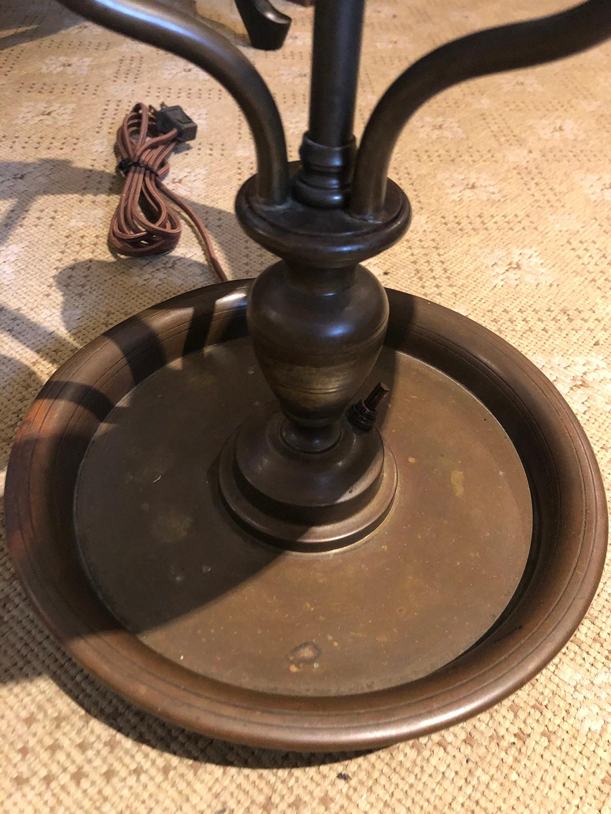 Early 20th Century Bouillotte Lamp with Old Tole Shade, Signed RMC For Sale 2