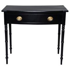 Early 20th Century Bow Front Ebonized Mahogany Side Table