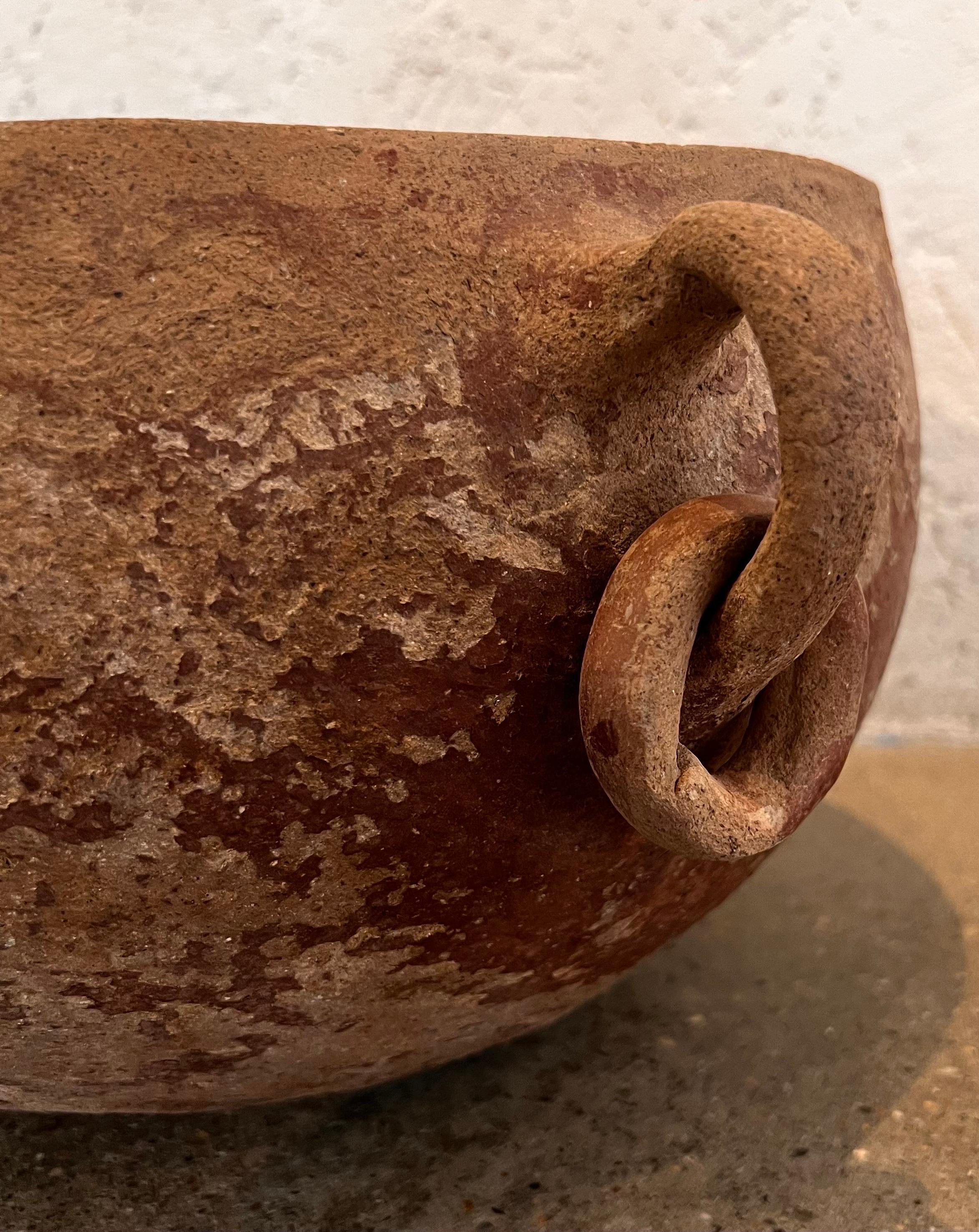 Clay Early 20th Century Bowl with Handles Indigenous to Sierra Norte Del Puebla For Sale