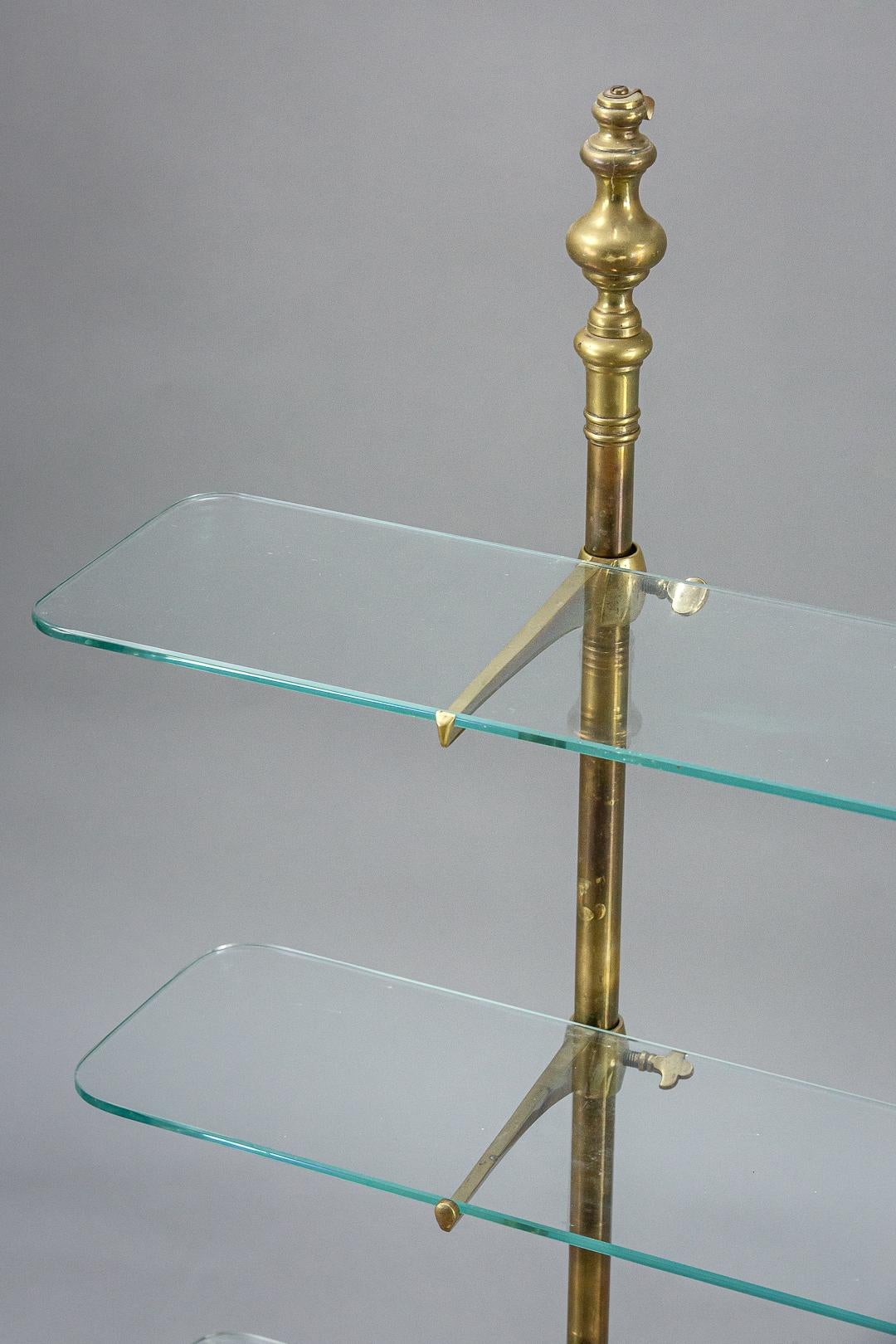 Early 20th Century Brass and Glass Retail Shop Display Shelving 2