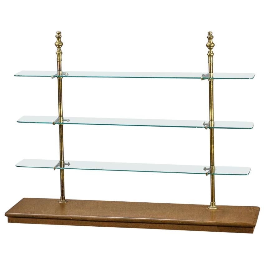 Early 20th Century Brass and Glass Retail Shop Display Shelving